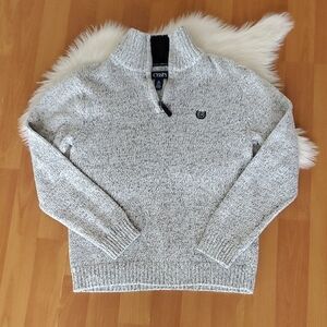 Chaps Gray Boys 1/4 Zip Pullover Sweater Medium 10/12